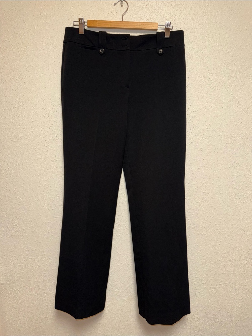 Ann Taylor Black Straight-Leg Dress Trousers